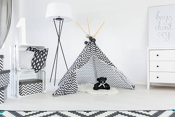 istock Black and white child room 628090624