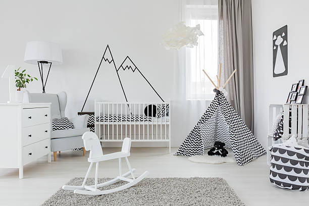 istock Child room with white furniture 628090662