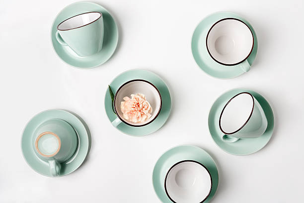 istock Clean dishes, coffee or tea cups set 628091688
