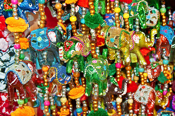 istock Indian elephant souvenirs on the market 628092156