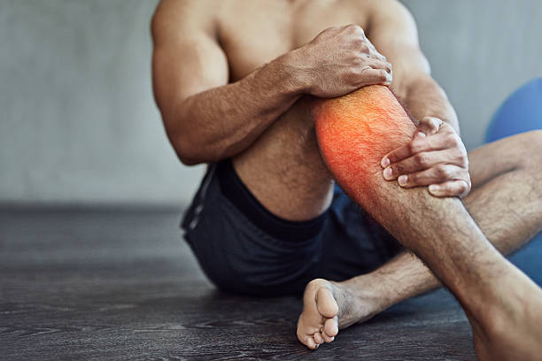 istock He's done some damage to his knee 628092248
