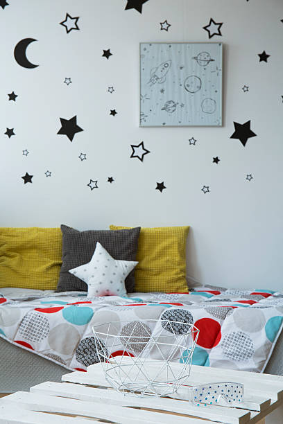 istock Bed in children's bedroom 628093642