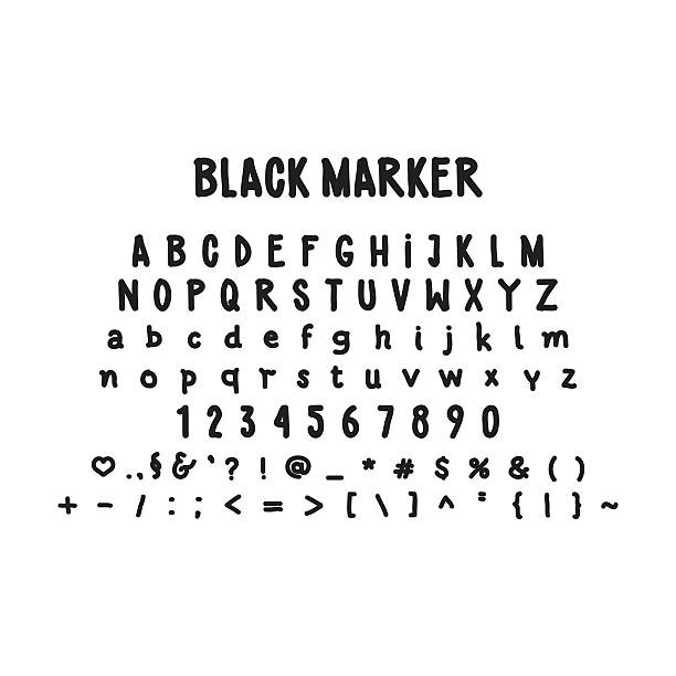 шрифт - handwriting blackboard alphabet alphabetical order stock illustrations