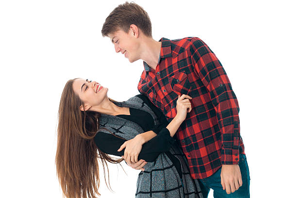 istock stylish couple in love in studio 628098808