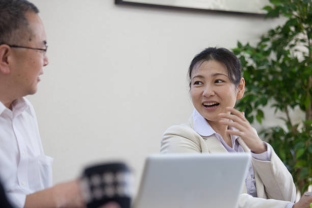 istock Happy Japanese Office Lady 628101286