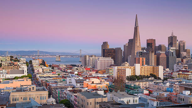 сан-франциско. - san francisco county san francisco bay area skyline night стоковые фото и изображения