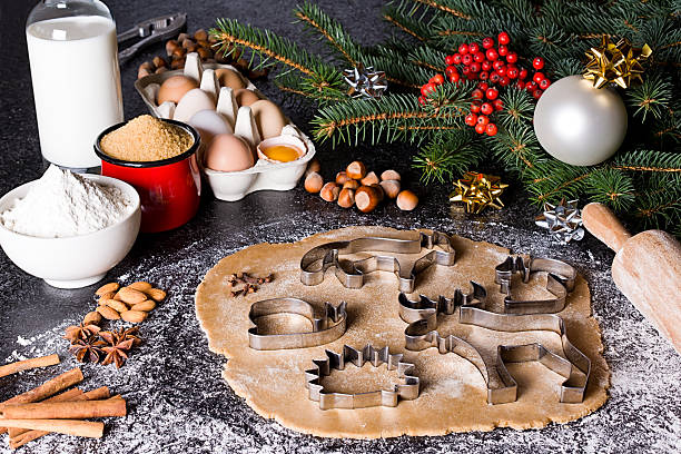 istock Baking ingredients for Christmas cookies gingerbread. 628102100