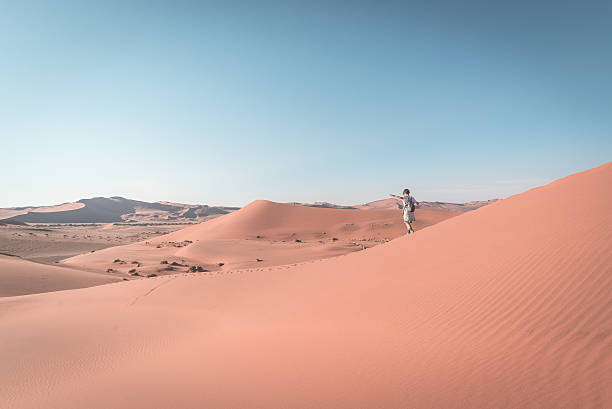 istock Walking on the sand dunes, Namibia, Africa 628108620