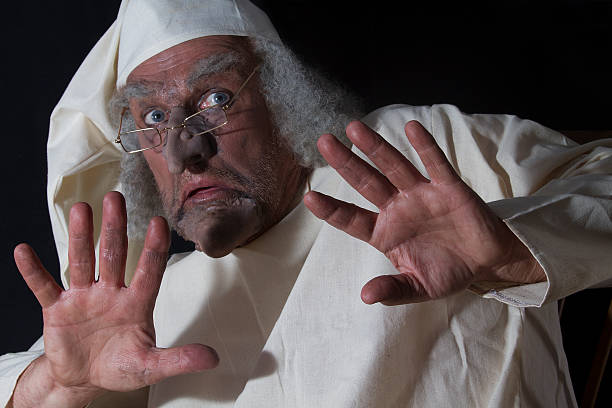 istock Male in costume looking startled 628109530