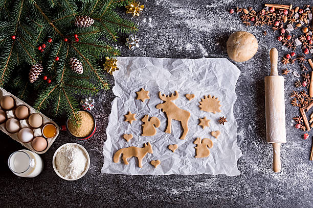 istock Baking ingredients for Christmas cookies gingerbread. 628109606