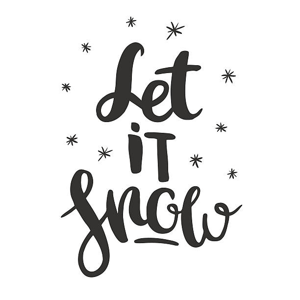 let it snow handwritten phrase Hand drawn Christmas lettering. Vector lettering isolated on white. Let it snow handwritten in calligraphy. harmonia stock illustrations