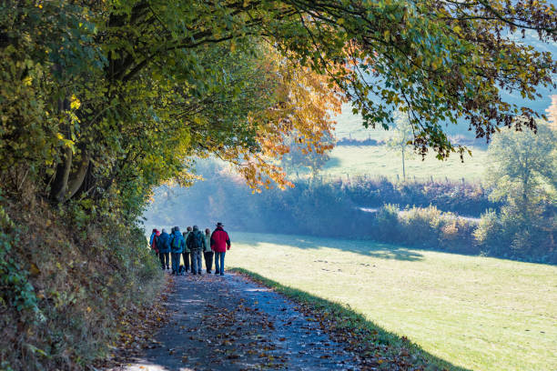 istock group of hiking people at fall 628111148