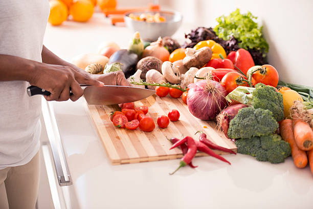 alimentación saludable concepto. - prepared vegetable fotografías e imágenes de stock