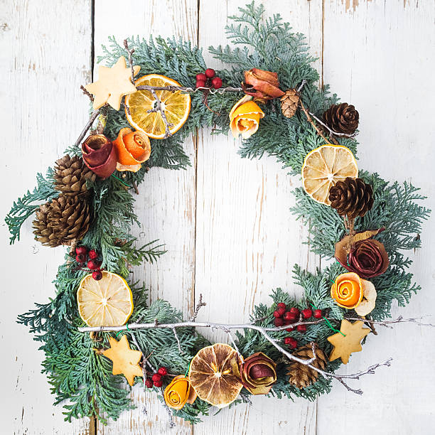 istock Advent wreath on wooden background 628112210