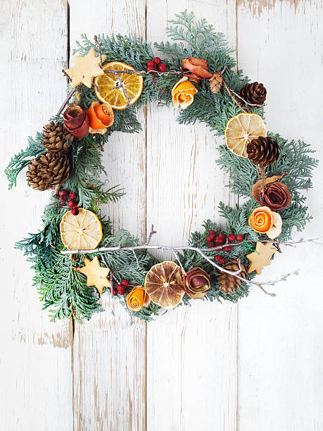 istock Advent wreath on wooden background 628117048
