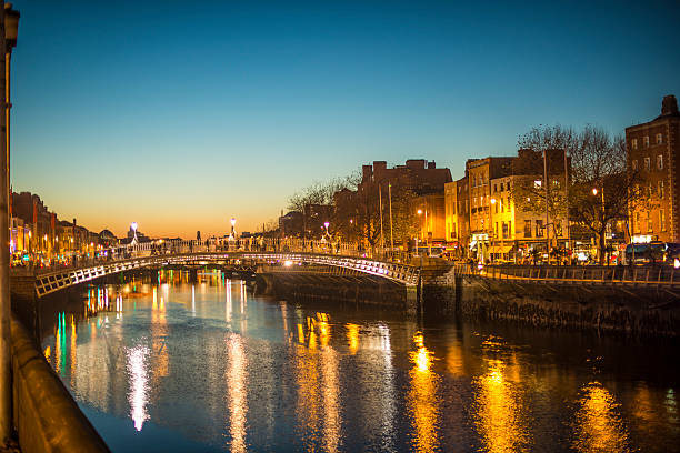 istock Ha'penny Bridge Dublin at dusk over the river Liffey, Dublin, Ireland. 628117998