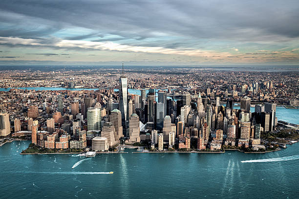 istock Aerial view of Manhattan island 628119352