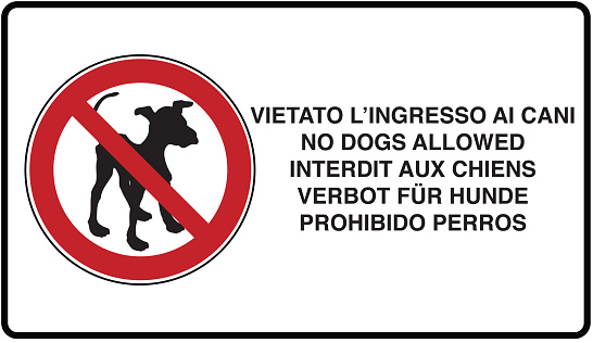 graphic illustration of the road signage no dog allowed