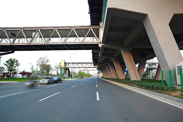 istock City road surface floor with viaduct bridge 628119634