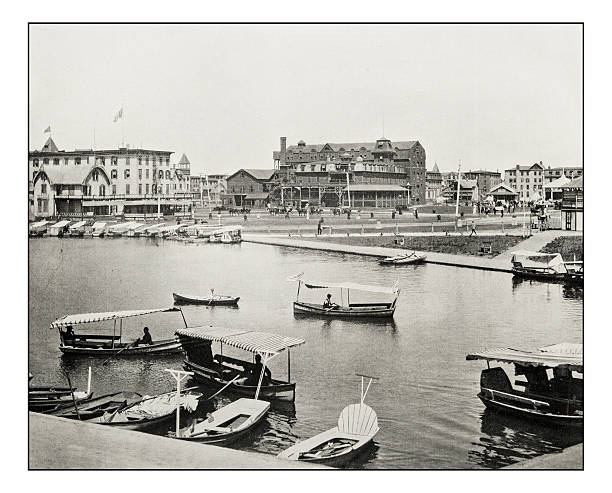 istock Antique photograph of Wesley lake, New Jersey 628121536