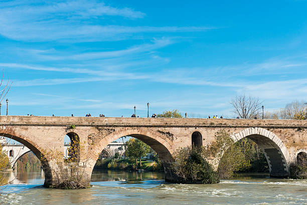 istock Rome (Italy) - The Tiber river and the Milvio Bridge 628121552