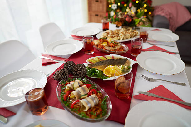 istock Christmas table is waiting for the quests 628121582
