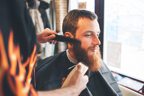 istock Beard trim at a Barber Shop 628121778
