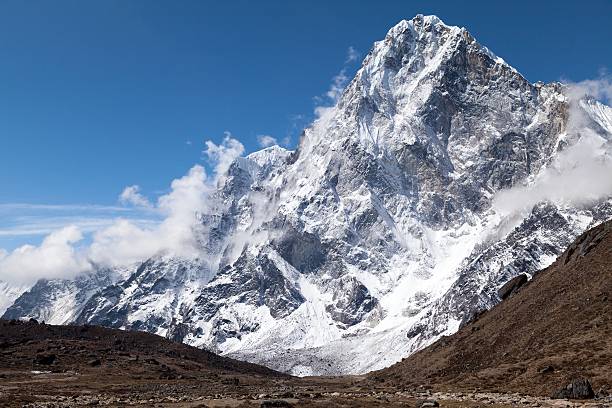 View of Cholatse Peak, Solu Khumbu, Nepal stock photo
