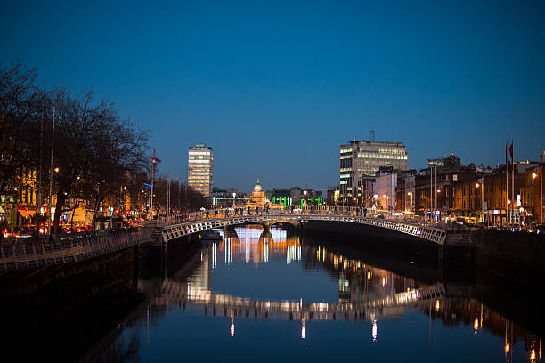 istock Ha'penny Bridge Dublin at dusk over the river Liffey, Dublin, Ireland. 628125578