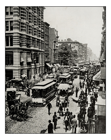 Antique photograph of Broadway, New York