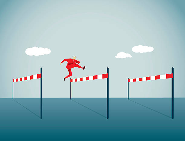 бег с барьерами - hurdling stock illustrations