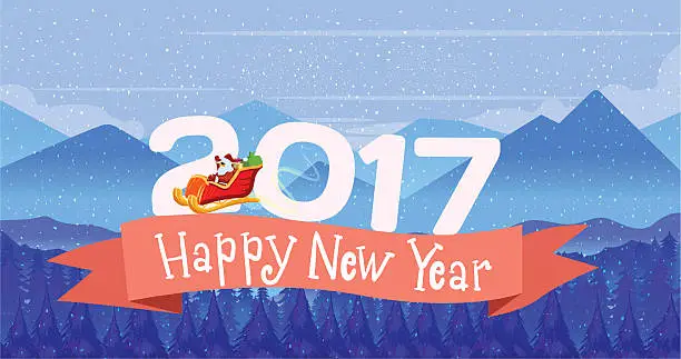 Vector illustration of Poster Design card Merry Christmas and a Happy New Year