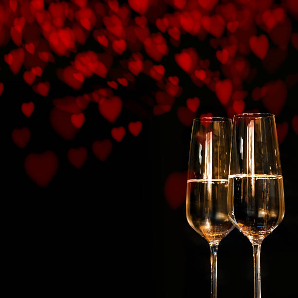 istock Valentines Day Background with champagne 628132798
