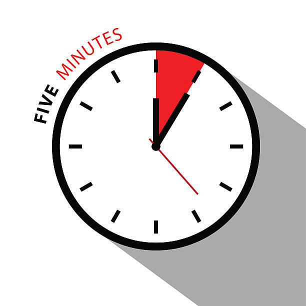 Five Minutes Clock Five Minutes Clock Vector Illustration five minutes stock illustrations