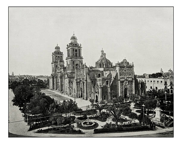 istock Antique photograph of Mexico City Cathedral 628134406