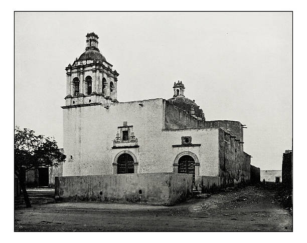 antyczne zdjęcie matki bożej z guadalupe, chihuahua - guadalupe hiszpania obrazy stock illustrations