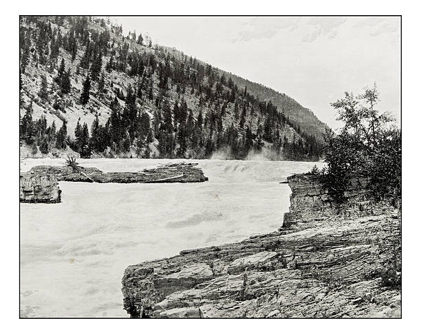 istock Antique photograph of Kootenai falls 628135242