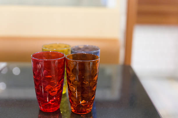 istock colorful glass, on table in cafe restaurant 628137390