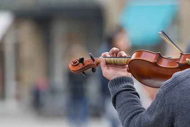 Photo of Violin close up with hand