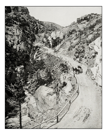 Antique photograph of The Ute Pass, Pike's Peak