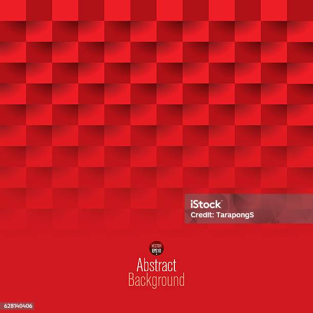Red Geometric Vector Background Stock Illustration - Download Image Now - Computer Graphic, Abstract, Design