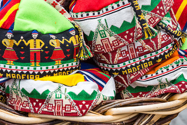Colorful Knitted Hats in the Nubian Bazaar Market  in Egypt