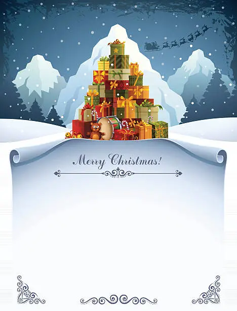 Vector illustration of Christmas Tree Gifts