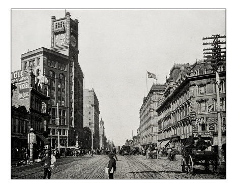 Antique photograph of Market Street, San Francisco