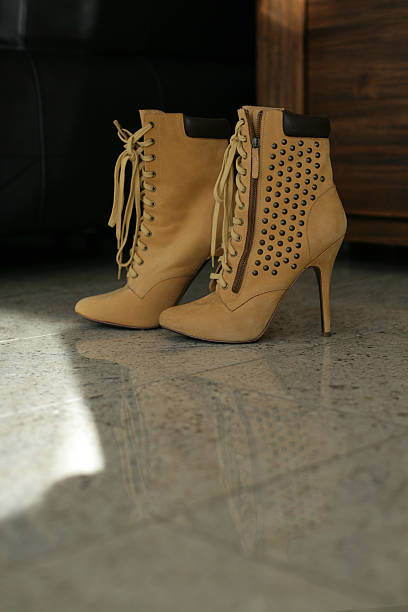 istock Brown high heels woman shoes 628152432