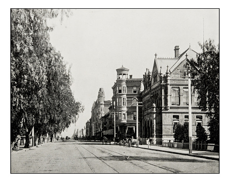 Antique photograph of Main Street, Los Angeles