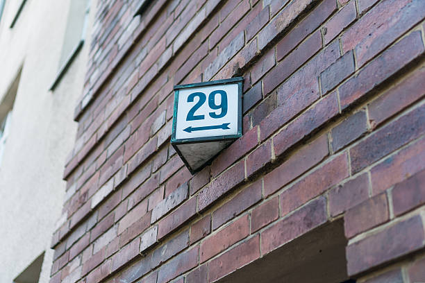 istock House number twenty-nine. Black Lettering on a white background. 628156778