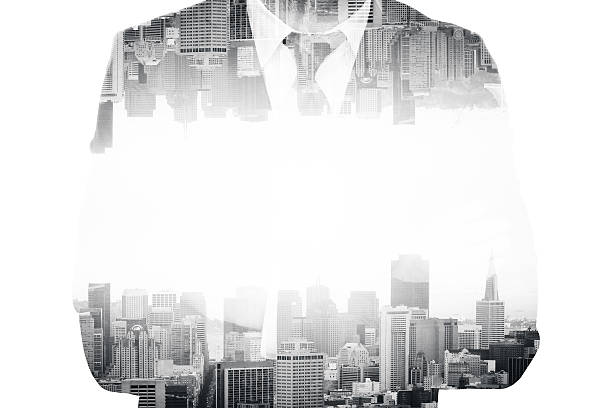istock Businessperson on city background 628157062