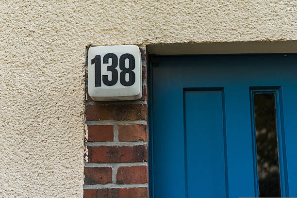 istock enameled house number one hundred and thirty-eight 628157438
