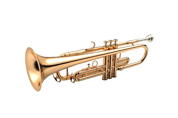 istock Trumpet classical instrument isolated on white 628157598